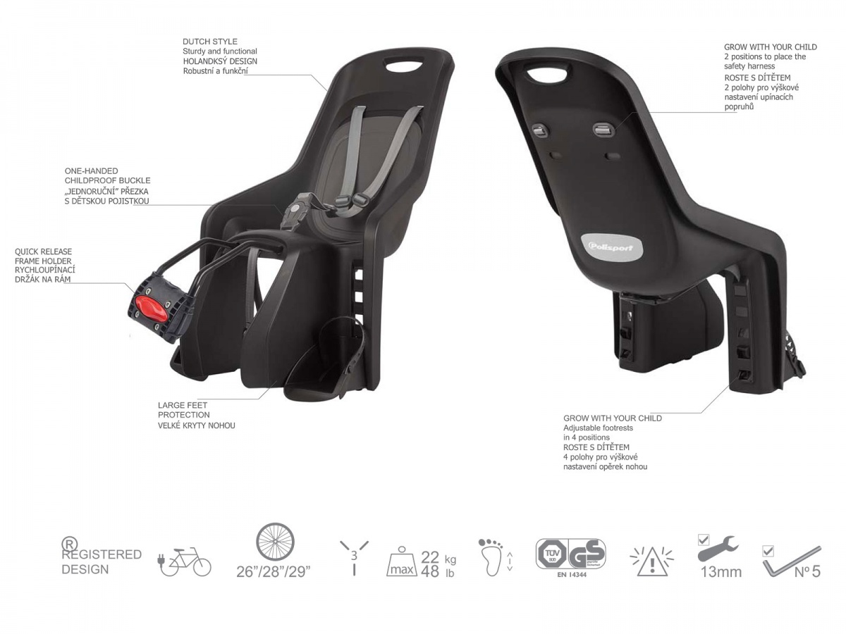 Dětská sedačka Author Bubbly Maxi FF X8 černá šedá