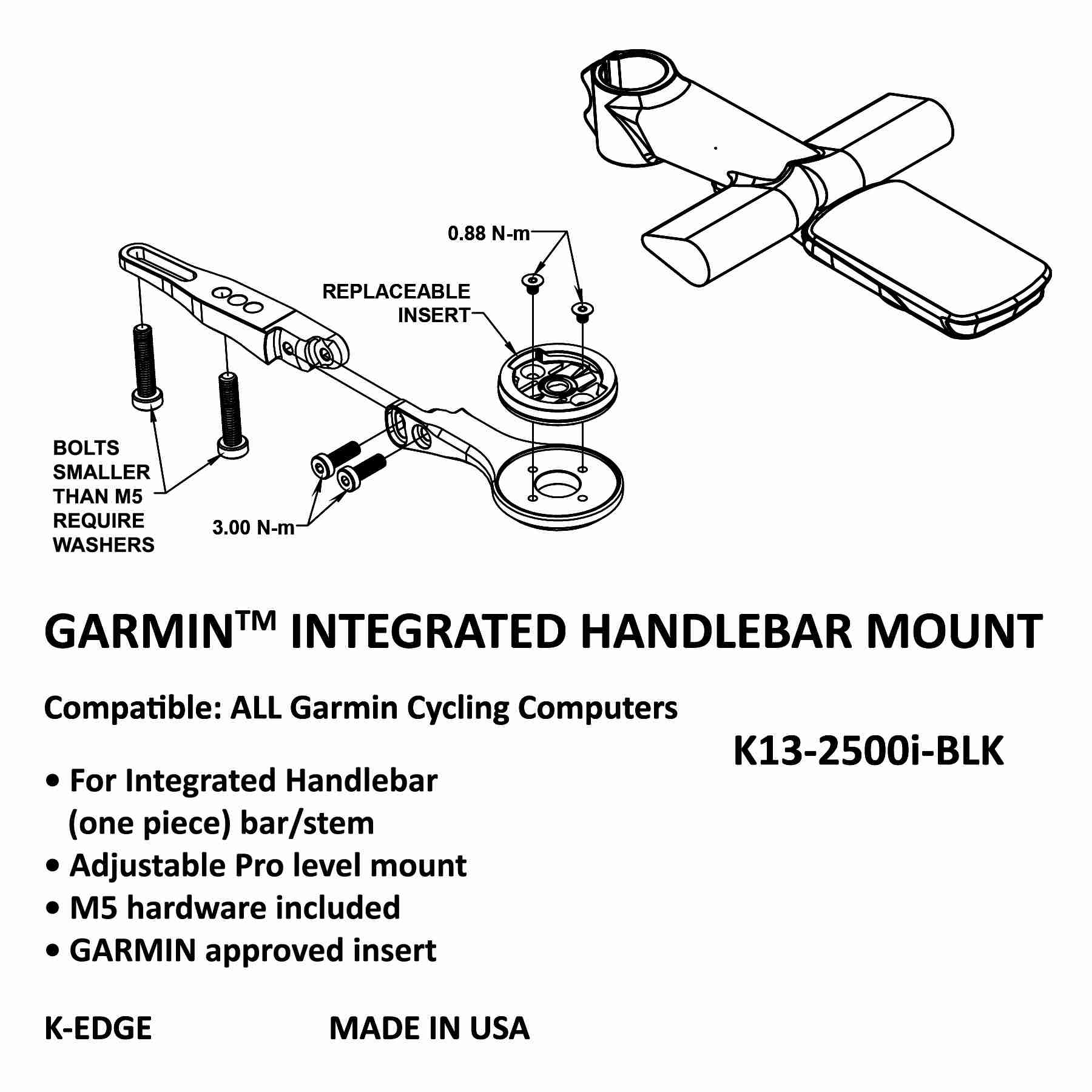 Držák K-Edge Garmin Integrated černý