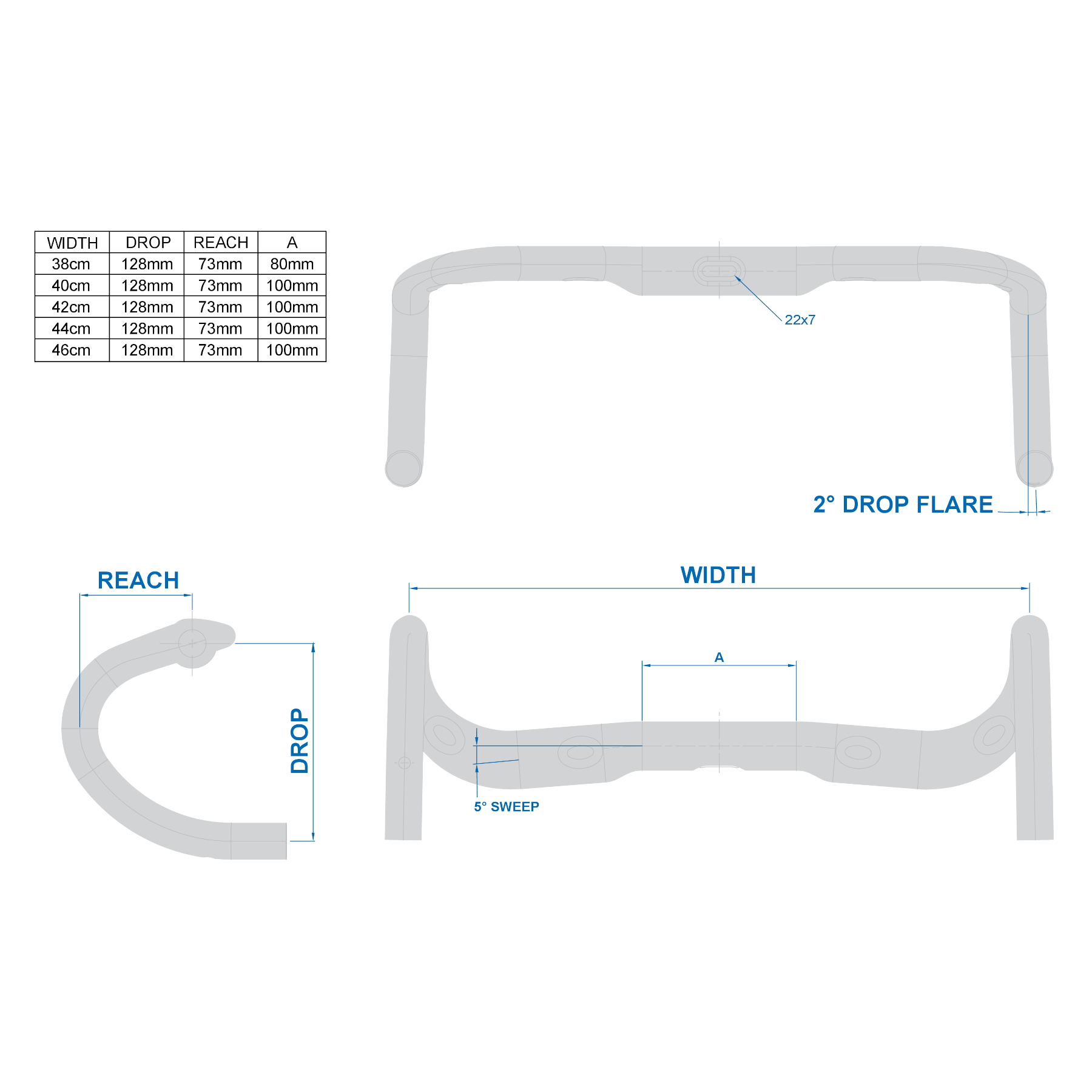 Řídítka Ritchey Comp Streem Internal Routing BB černá 440 mm