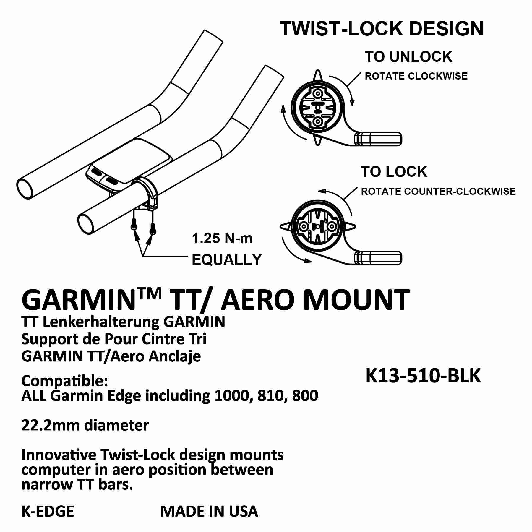 Držák K-Edge Garmin TT AERO černý