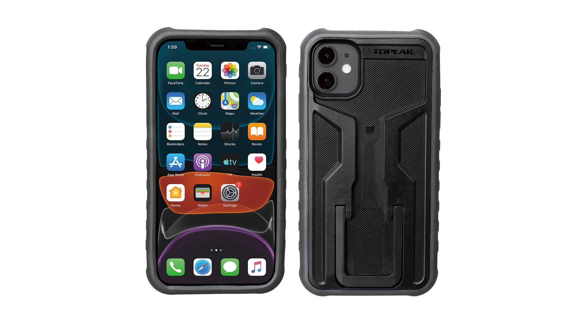 Držák obal na telefon Topeak Ridecase iPhone 11 černá šedá