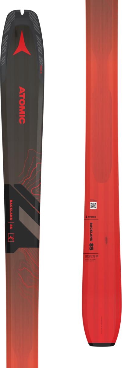 Skialpové lyže Atomic Backland 85 + pás Hybrid Skin červené 157 cm 