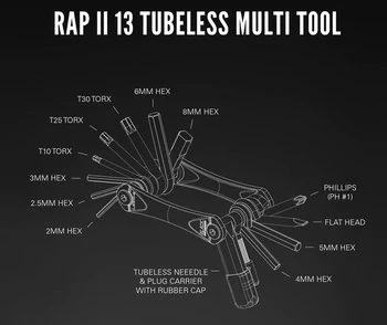 Multiklíč Lezyne RAP II 13 Tubeless černý