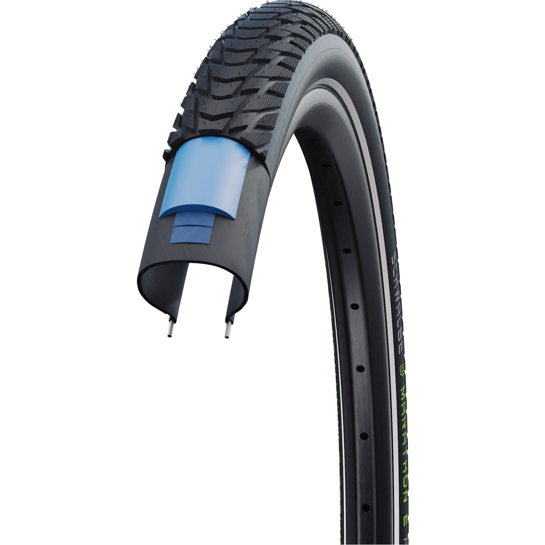 Plášť Schwalbe Marathon Plus Tour 26x2,00, 50-559 Addix Performance Smart Guard černý reflexní pruh neskládací