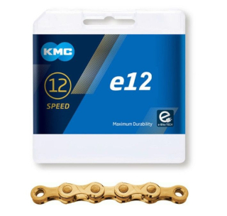 Řetěz KMC E-12 zlatý 130 článků