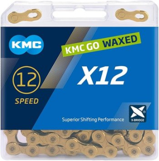 Řetěz KMC X-12 Wax voskovaný zlatý 126 článků