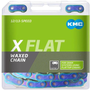 Řetěz KMC X-FLAT Waxed 12-13s 126 článků voskovaný aurora